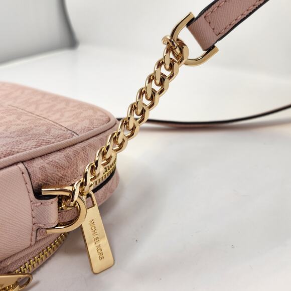 Michael Kors Jet Set Travel North South Chain Crossbody Bag Powder Blush Logo - Picture 6 of 10